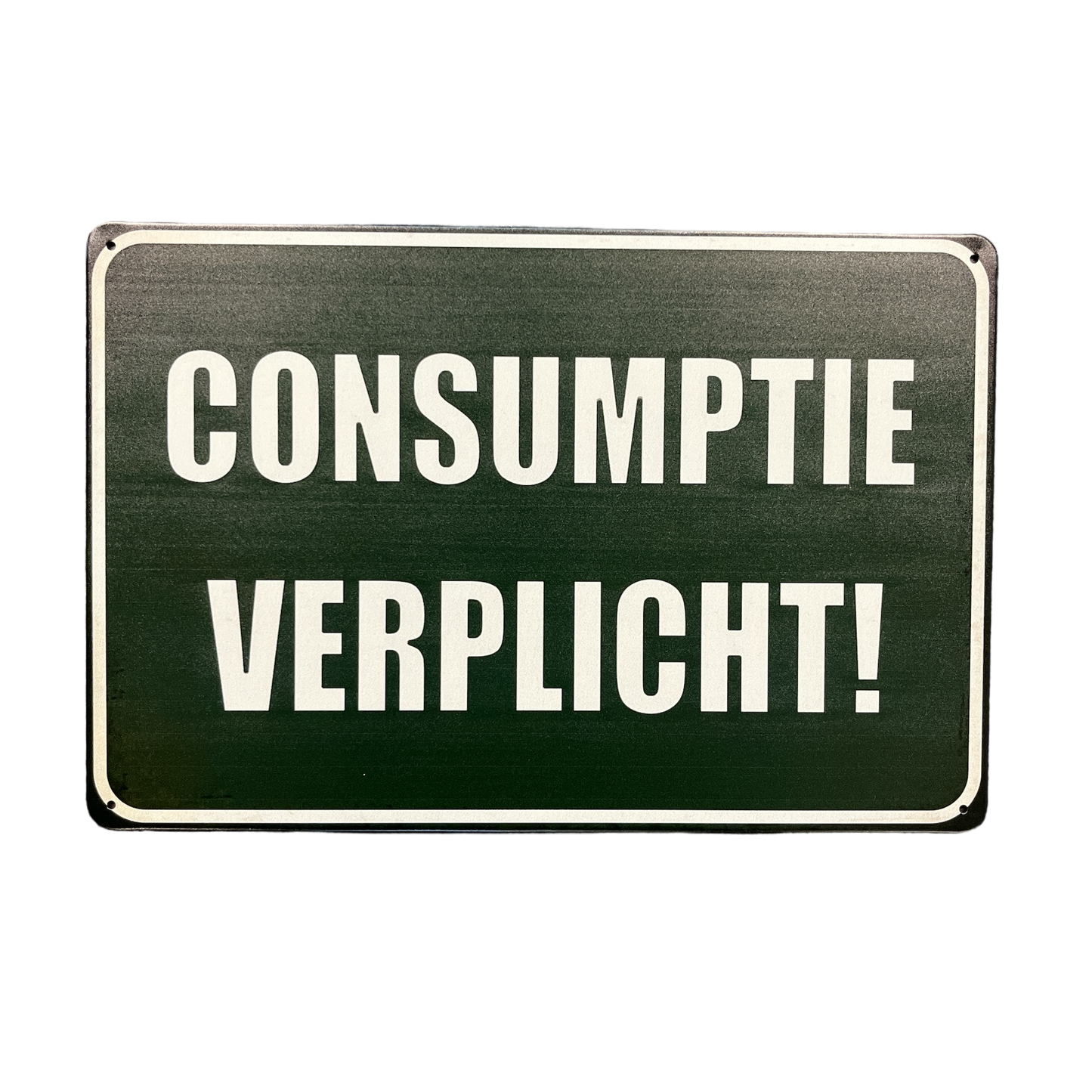 Consumptie verplicht metalen bord