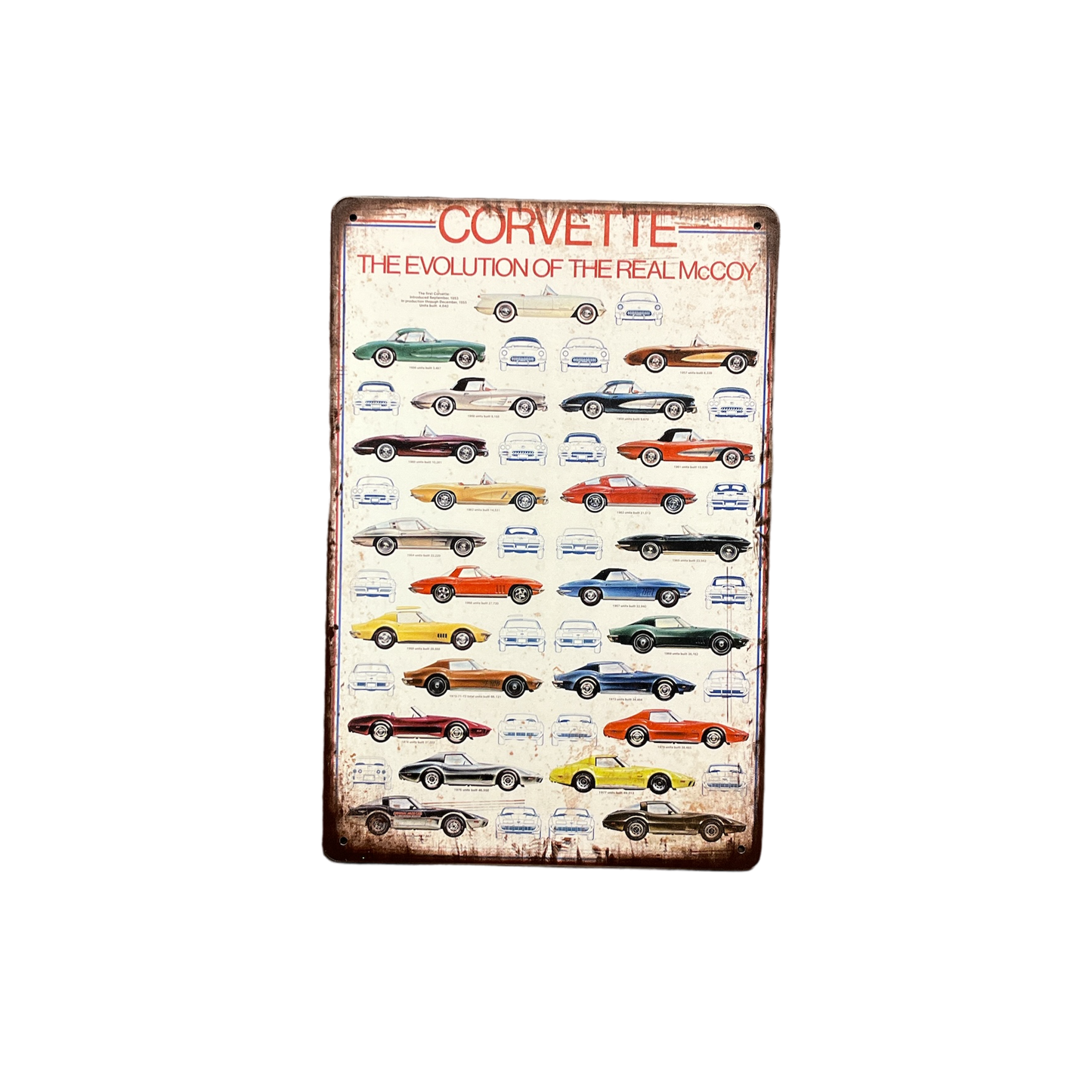 Corvette Evolutie Metalen Bord