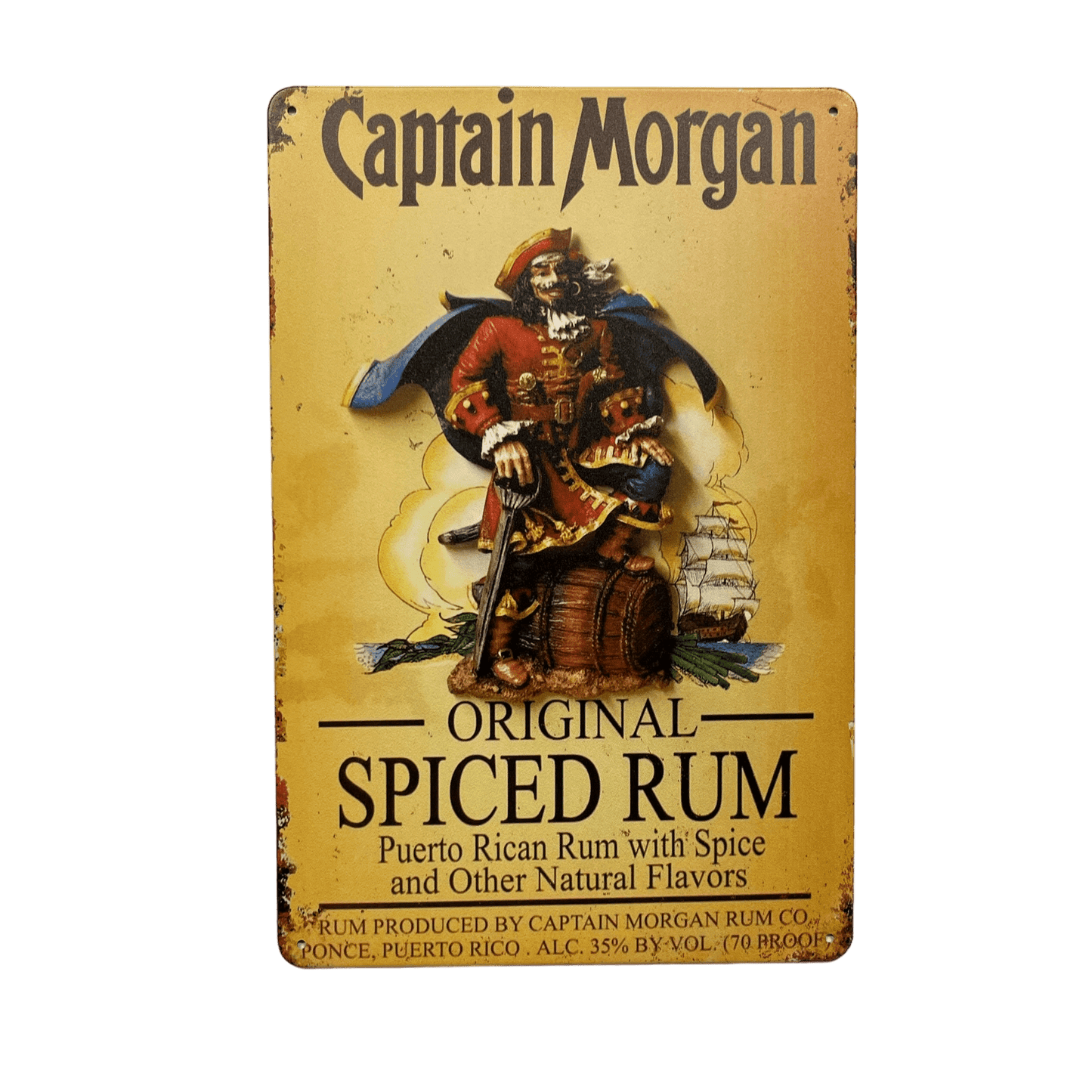 Captain Morgan Original Spiced Rum Metalen Bord - Reclamebordenshop.nl