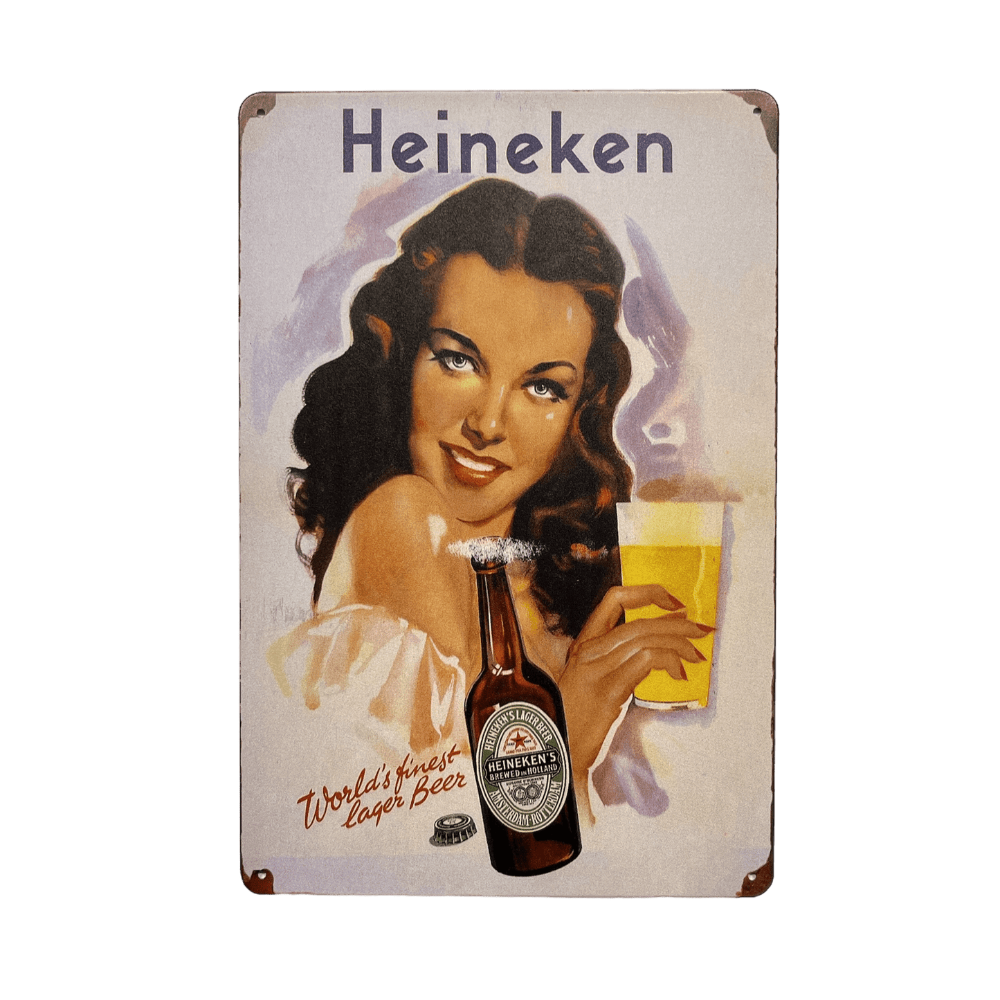 Heineken Vintage Metalen Bord - Reclamebordenshop.nl