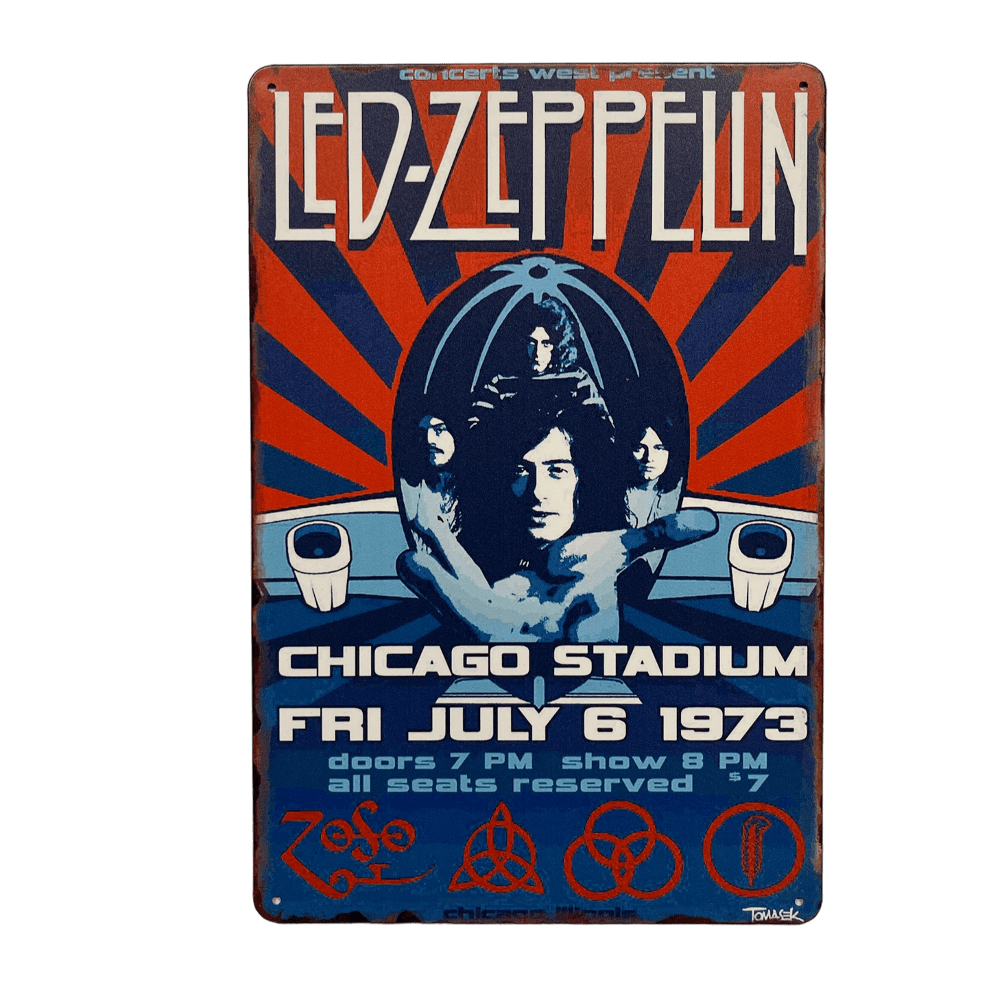 Led Zeppelin Concert Metalen Bord - Reclamebordenshop.nl