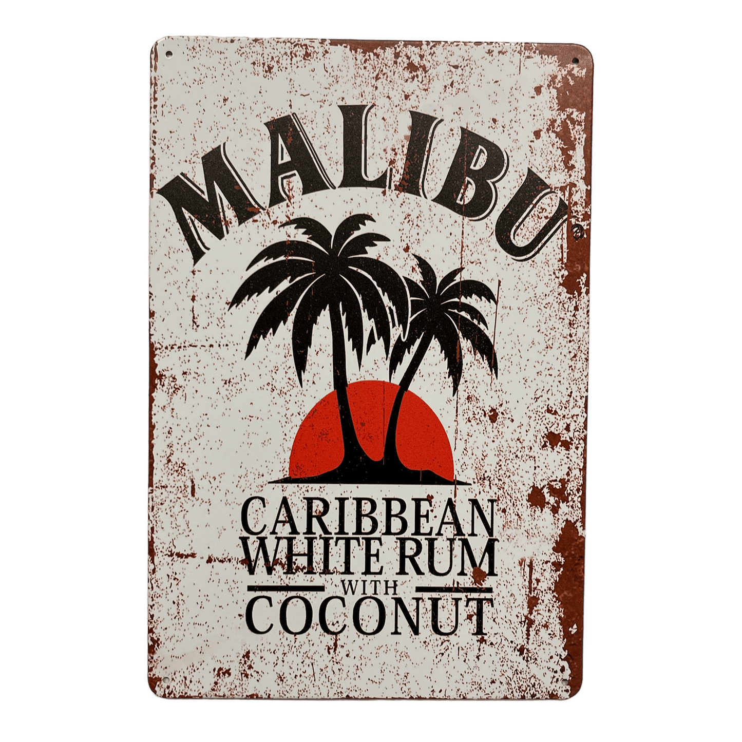 Malibu Caribbean White Rum Metalen Bord - Reclamebordenshop.nl