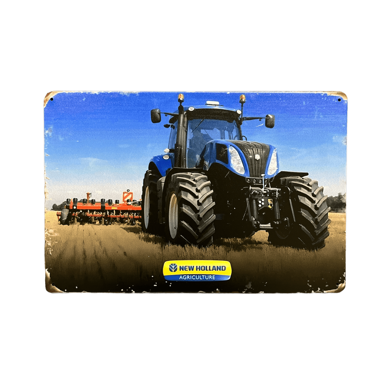 New Holland Tractor Metalen Bord - Reclamebordenshop.nl