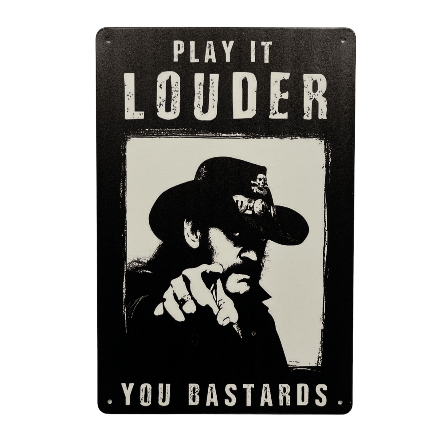 "Play It Louder" Metalen Bord - Reclamebordenshop.nl