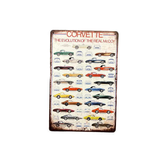 Corvette Evolutie Metalen Bord