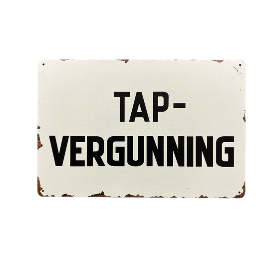 Tap-vergunning metalen bord