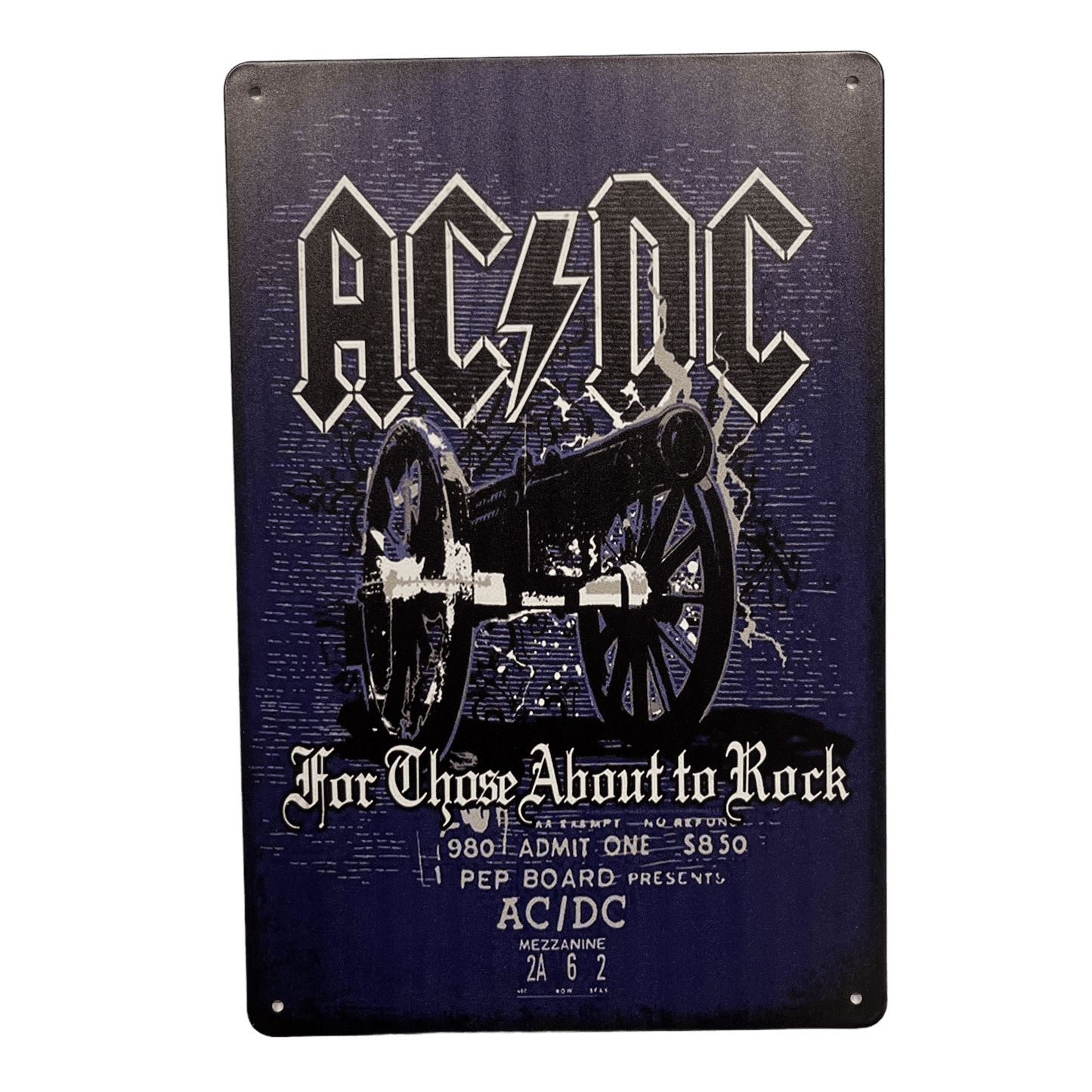 AC/DC "For Those About to Rock" Metalen Bord - Reclamebordenshop.nl
