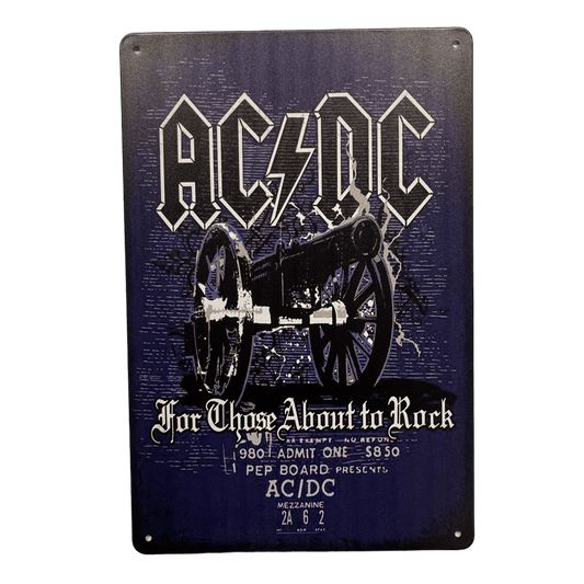 AC/DC "For Those About to Rock" Metalen Bord - Reclamebordenshop.nl