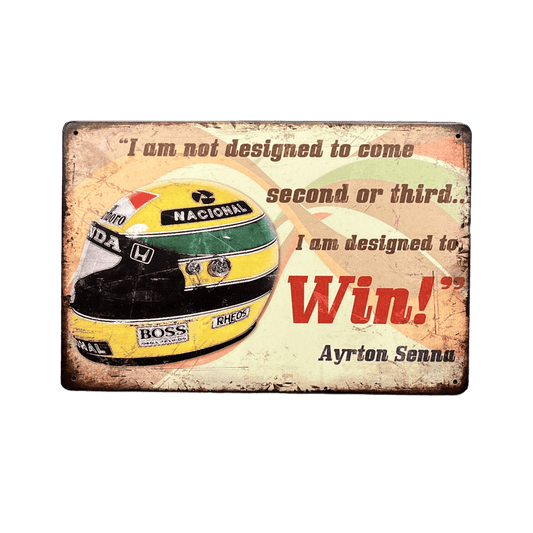 Ayrton Senna Citaat Metalen Bord - Reclamebordenshop.nl