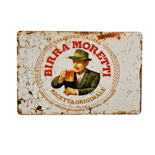 Birra Moretti Metalen Bord - Reclamebordenshop.nl