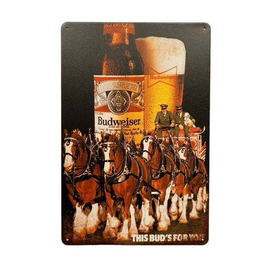Budweiser Metalen Bord - Reclamebordenshop.nl