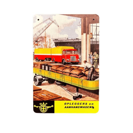 DAF Opleggers en Aanhangwagens Metalen Bord - Reclamebordenshop.nl