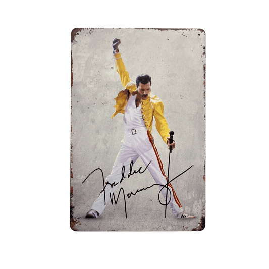 Freddie Mercury Metalen Bord - Reclamebordenshop.nl