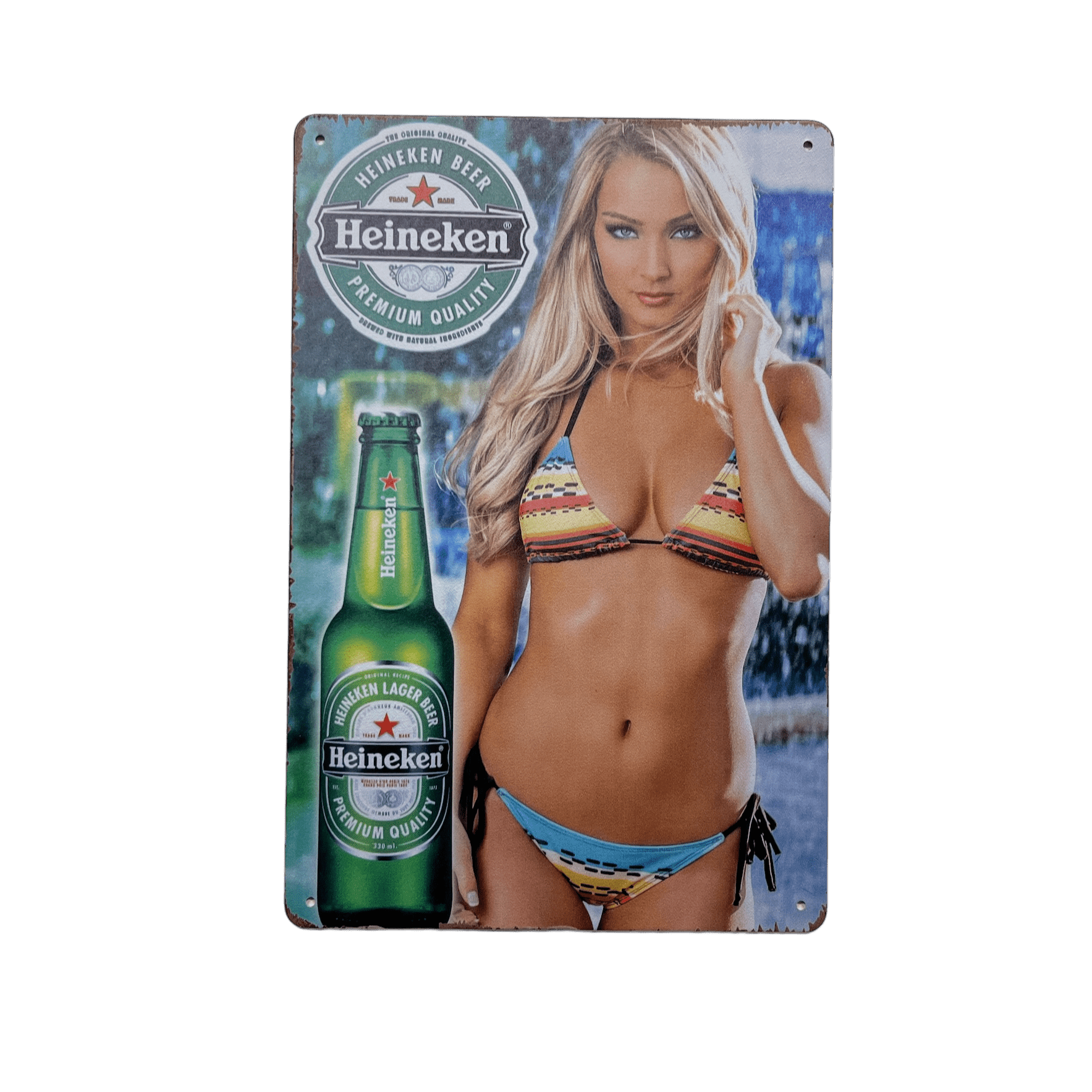 Heineken Metalen Bord Strandthema - Reclamebordenshop.nl