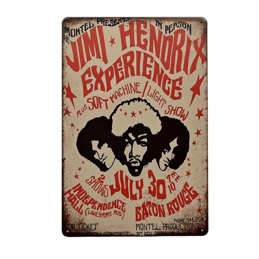 Jimi Hendrix Experience Metalen Bord - Reclamebordenshop.nl