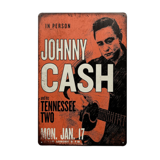 Johnny Cash Concert Metalen Bord - Reclamebordenshop.nl