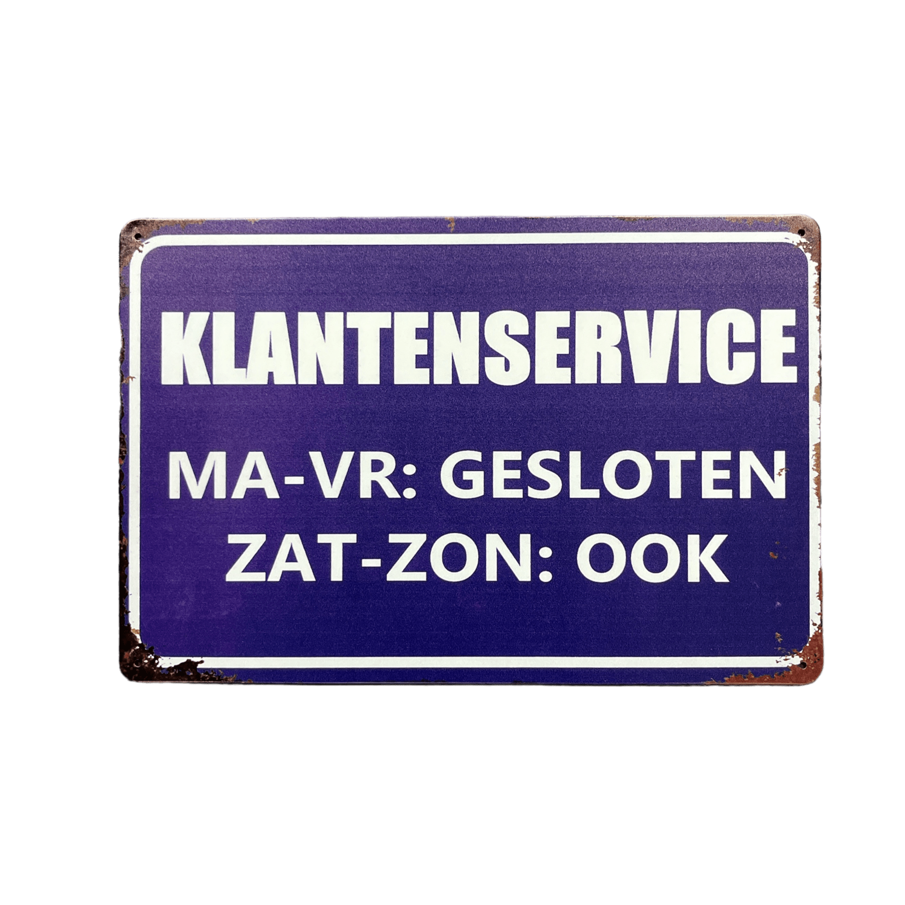 Klantenservice metalen bord - Reclamebordenshop.nl
