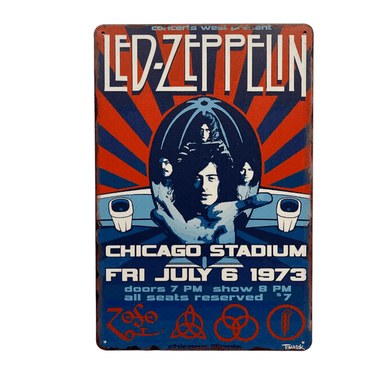 Led Zeppelin Concert Metalen Bord - Reclamebordenshop.nl