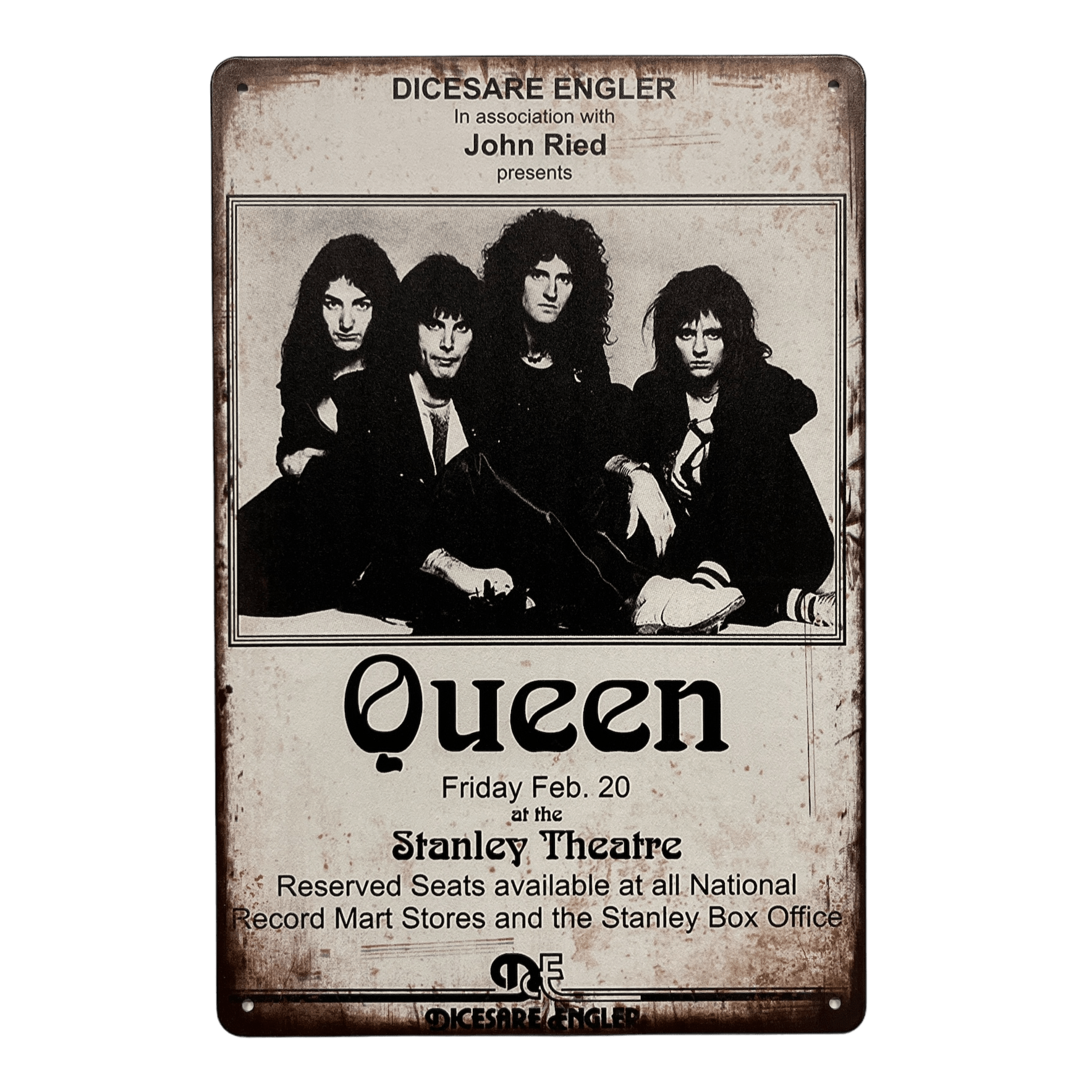 Queen Concert Metalen Bord - Reclamebordenshop.nl