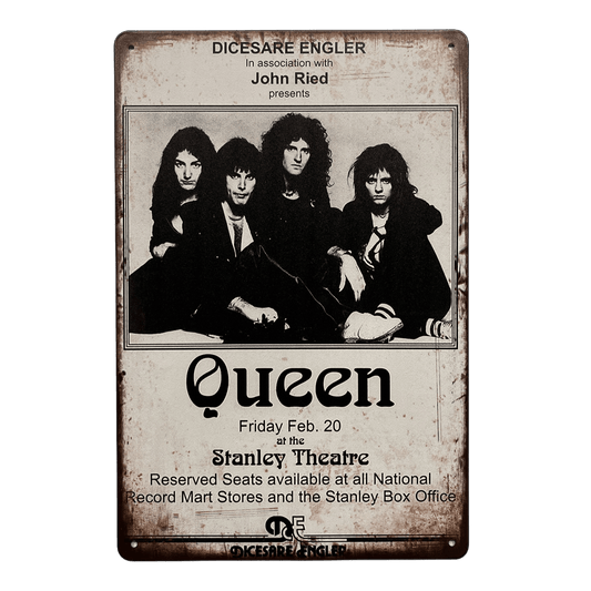 Queen Concert Metalen Bord - Reclamebordenshop.nl