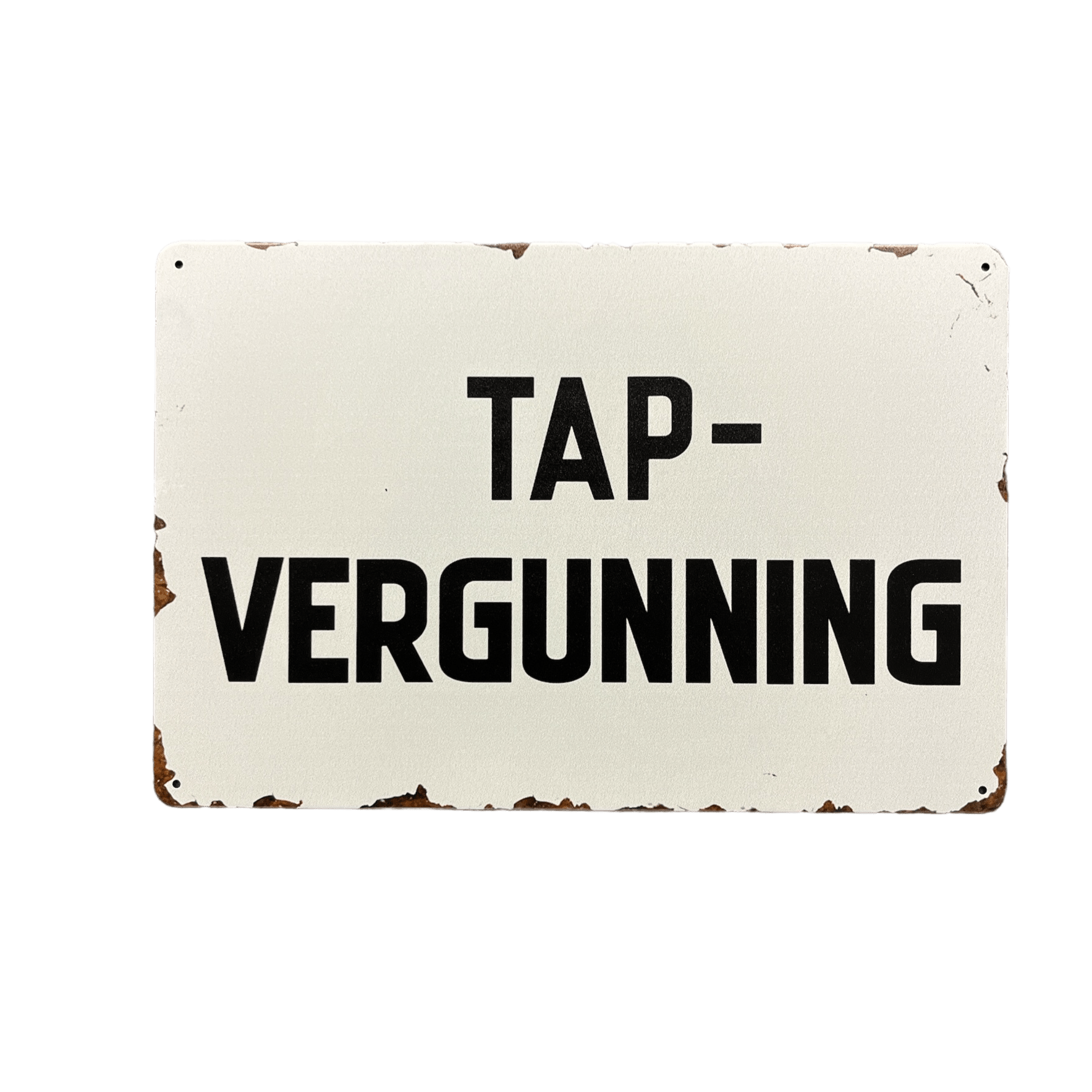 Tap - vergunning metalen bord - Reclamebordenshop.nl