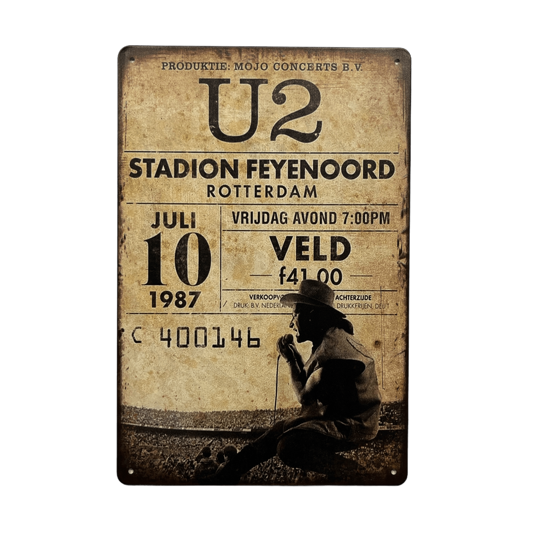 U2 Stadion Feyenoord Metalen Bord - Reclamebordenshop.nl